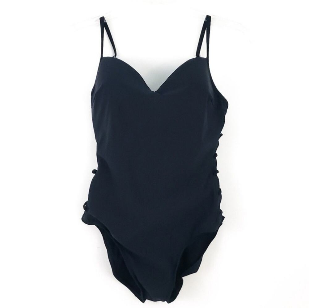 Newport News Women's Black One Piece Swimsuit Women Size 12 Flattering